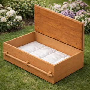 Handcrafted Oak & Aromatic Cedar Pet Casket
