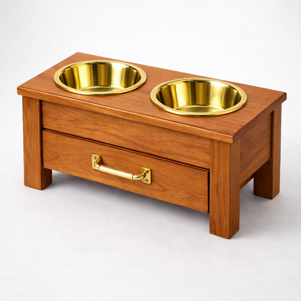 Elevated Pet Feeding Station with Storage Drawer - Image 2