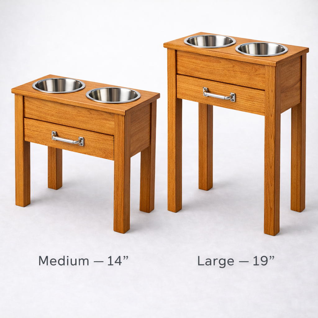 Elevated Pet Feeding Station with Storage Drawer - Image 3